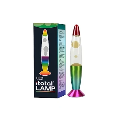 Image de I TOTAL® Lampe à lave LED avec résistance chauffe cire, sans ampoule (CHANGE COULEURS RGB)