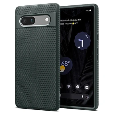 Image de Coque Google Pixel 7a Silicones et TPU (doux) Spigen silicone/Coque Étui téléphone Vert Shockproof