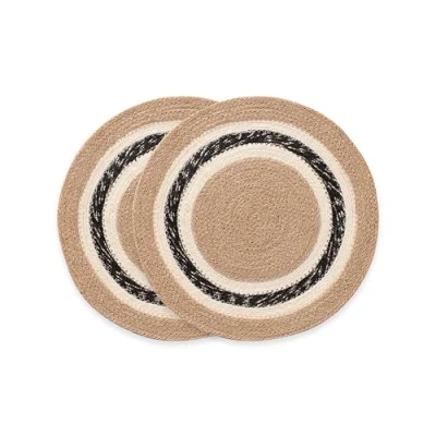 Image de Lot de 2 sets table ronds en jute naturelle faite à la main 38 x cm