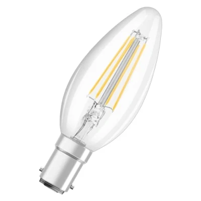 Image de OSRAM LED Star Classic B40 lampe pour la base B15D, forme de bougie, look filamentaire, 470 lumens, blanc chaud (2700k), remplacement des ampoules 40W conventionnelles, non dimmables, 1 pack