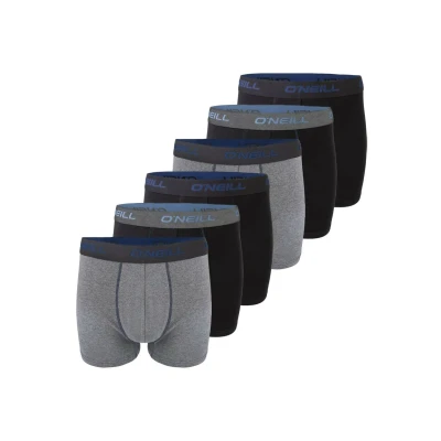 Image de O&#039;Neill Lot de 6 boxers sport unis pour homme M L XL XXL 95 % coton noir Rouge Bleu, Gris charbon (7007),
