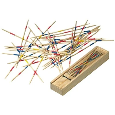 Image de FAST WORLD SHOPPING ® Jeu Mikado Spiel Bâtons En Bois De Société Shanghai Stecchini Groupe Abbilit Précision