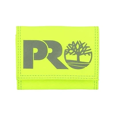 Image de Timberland PRO Portefeuille à Trois Volets en Nylon Cordura RFID avec fenêtre pour Carte d&#039;identité, Jaune Vif (réfléchissant), 11,4 x 2,5 7,6 cm,