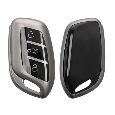 Image de kwmobile Boitier Clef Voiture Compatible avec MG 3 Touches ZS MG4 MG5 MG6 Coque en Silicone de Étui Protection Noir Mat