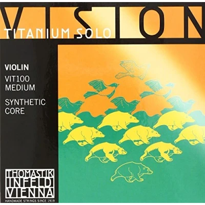 Image de Cordes Thomastik Violon Vision Titanium Solo Synthetic Core Boule en titane à enlever;Jeu. 4/4; Moyen