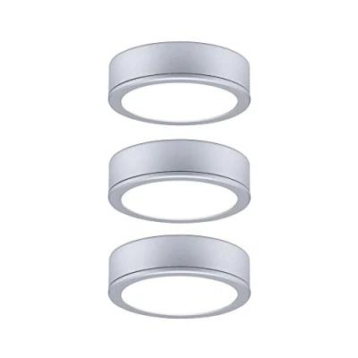 Image de Paulmann 93092 kit Meubles LED Leaf Rond INCL. 3x3,5 Watts éclairage de Placard Chrome Mat Plastique 2700 K, Matière, 10.5 W