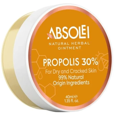 Image de Absolei pommade à la propolis, naturelle contre les irritations cutanées, peaux sèches et craquelées avec 30% de 40 ml
