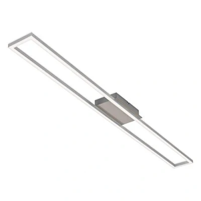 Image de BRILONER Leuchten plafonnier LED, à gradation, avec fonction mémoire, 20 Watt, 1.800 Lumen, 3.000 Kelvin, Matt Nickel Alu, 1.100x120x50mm (LxlxH)