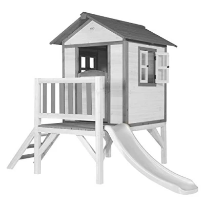 Image de AXI Maison Enfant Beach Lodge XL en Blanc avec Toboggan de Jeux Bois FFC pour Les Enfants Maisonnette
