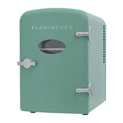 Image de Flamingueo Mini Frigo Petit 4L, de Chambre, 12V/220V, Fonction Chaud et Froid, Skincare, Cosmetique