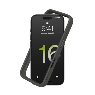 Image de RhinoShield Coque Bumper Compatible avec [iPhone 16 Pro Max] CrashGuard Protection Fine Personnalisable Absorption des Chocs [sans BPA] Graphite