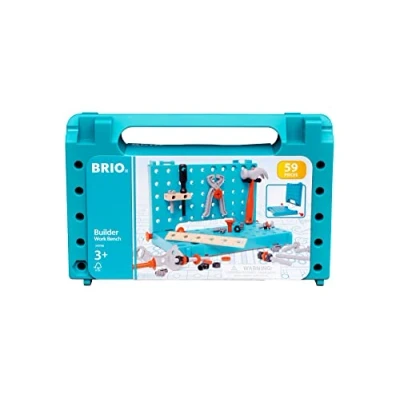 Image de Brio Builder Mallette Etabli de Bricolage 59 Pièces Jeu Construction STEM Inclus : établi pour Les Garcons et Filles à partir 3 Ans