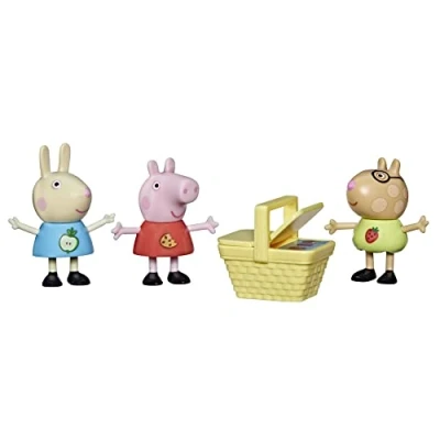 Image de Peppa Pig Amusant Thème Pique Nique Comprend 3 Figurines et 1 Accessoire pour Les Enfants de Ans Plus, Multicolore