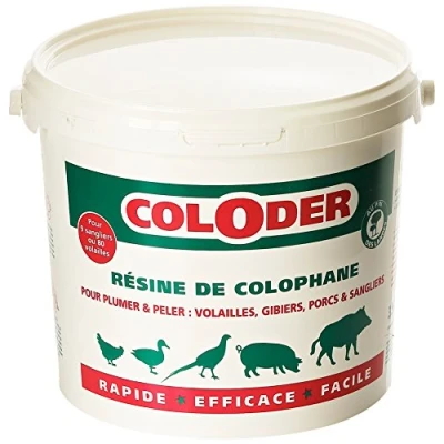 Image de SANITERPEN Résine de Colophane COLODER Poudre à Déplumer et Peler Rapide, Efficace, Facile Au Pin des Landes, 100% Naturel, Fabrication Française Seau 3,5 kg