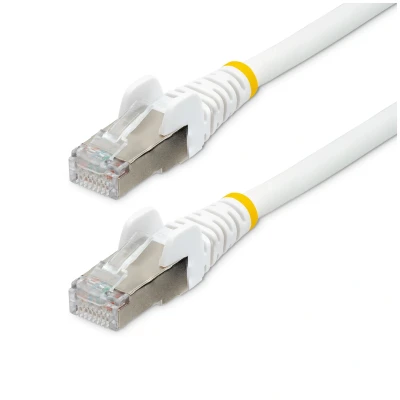 Image de StarTech.com Câble Ethernet CAT6a 3m Low Smoke Zero Halogen (LSZH) 10 Gigabit 500MHz 100W PoE RJ45 S/FTP Cordon de Raccordement Réseau Snagless Blanc avec Décharge Tension Neuf