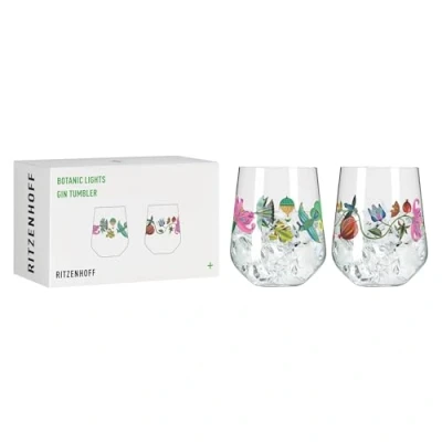 Image de RITZENHOFF Botanic Lights 3891002 Lot de 2 verres à gin 700 ml Série Motif été Fabriqué en Allemagne
