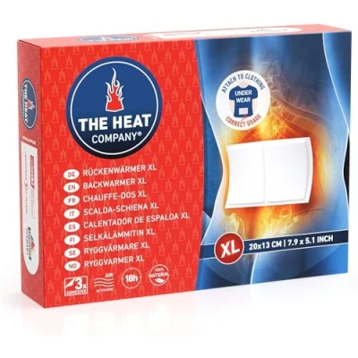 Image de The Heat Company Chauffe Dos XL 3 pièces Extra Chaud adhésif Patch Auto Chauffant 18 Heures de Chaleur immédiate autochauffante purement Naturel