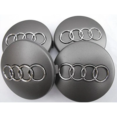 Image de 4 Nouvelle * 60 mm argent Audi Bouchons de roue en alliage, badges emblème