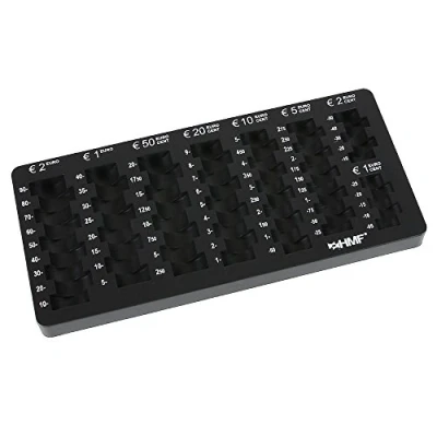 Image de HMF 282 02 Plateau à monnaie euro Forme inclinée Noir 27,5 x 13,0 3,0 cm