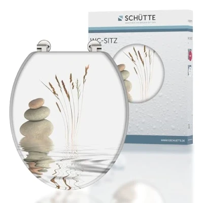Image de Schütte BALANCE 80022, Abattant WC avec noyau en bois (MDF), motif imprimé sur 3 faces, compatible la majorité des cuvettes