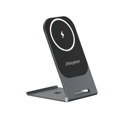 Image de ENERGIZER Chargeur sans Fil Induction aluminium Stand Wireless Support de Charge Pliable Rapide 15 W, certifié Qi Double Modes pour iPhone 16 14 13 12 Pro Max XR Plus Samsung S23 (WCP102)