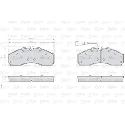 Image de VALEO 873160 Jeu de plaquettes frein Essieu avant contact signal d&#039;usure inclus sans kit vis fixation, pour conditions d’usage difficiles