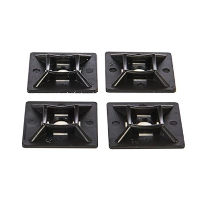 Image de Lot de 100 bases noires pour serre câbles 28 mm x Supports fixation adhésifs qualité supérieure Gocableties