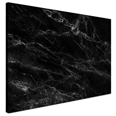 Image de Navaris Tableau magnétique Panneau mémo 60 x 40 cm avec aimants Mural Design marbre Noir marqueur et kit de Fixation Inclus