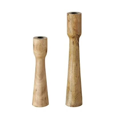 Image de Boltze Bougeoir Caldeas 2025155 Lot de 2 bougeoirs en Bois Design élégant Décoration Table à Manger Commode Style Boho