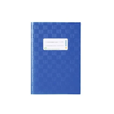 Image de Protège cahier Herma dimension A5 couvert en plastique Structure velours 1 pièce 5 gedeckt mit Baststruktur, Stück bleu foncé