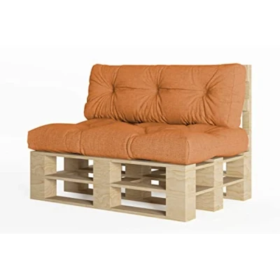 Image de chilly pilley Coussin De Palette EU Flocons Mousse pour Meublespalette Dossier Canapé Siège Latéral Ensemble Coussins Nombreuses (2er Set Orange)