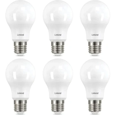 Image de Linkind Ampoule LED E27 Blanc Chaud, 8W Equivalent 60W, 2700k Lumière Blanche Chaude 806lm, Standar A60 Gros Culot à Vis, No Dimmable, 220v 240v, Lot de 6