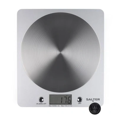 Image de Salter 1036 SVSSDR Électronique Disc Balance de Cuisine Numérique Avec Acier Inoxydable Plateforme, 5kg Capacité Pour Aliments Et Liquides, Fonction Ajouter &amp; Peser/Tare, Garantie 15 Ans