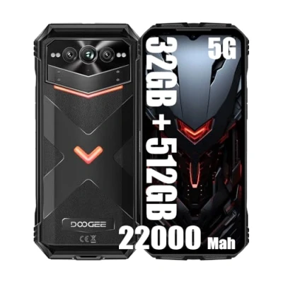 Image de DOOGEE VMAX Pro 5G, 32GB + 512GB, Batteria 22000mAh, Octa Core, Rugged 5G Téléphones Portables Débloqués, 108MP (Infrarossi 20MP)+ 16MP Smartphones, Android 14 6,58 pollici Noir