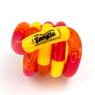 Image de Tangle Jr Classic (Cerise) Véritable Fidget Toys Sensoriel Toy Twisty Fidgets pour Enfants et adultes l&#039;école Cadeau adolescents