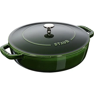 Image de STAUB Sauteuse Chistera en Fonte, Ø 28 cm, 3,7 L, Vert/Basilic