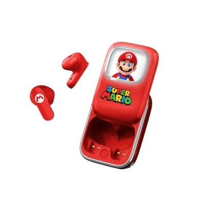 Image de OTL Technologies Écouteurs sans Fil Super Mario avec étui de Charge Coulissant et lumière LED