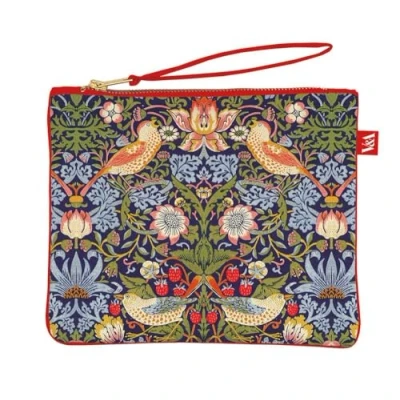 Image de Museums &amp; Galleries William Morris Trousse de maquillage en coton bio avec fermeture Éclair Motif V&amp;A voleur fraises, Rouge, bleu, vert, orange, 22 x 18 1 cm, Moderne
