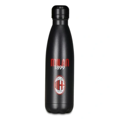 Image de Seven Gourde A.C. MILAN Football Noir Rouge, Bouteille Thermique en Acier Inoxydable Intérieur Extérieur, Maintien Température jusqu&#039;à 24 h, École Enfant