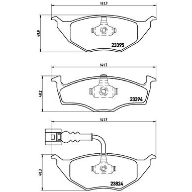 Image de BREMBO P 85 063 Jeu de plaquettes frein contact signal d&#039;usure inclus sans accessoires AUDI: A2