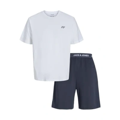 Image de JACK &amp; JONES Tee and Set W Jacomaha SS Ensemble t Shirt et Short W, Bleu Vapeur, M (Lot de 2) Hommes