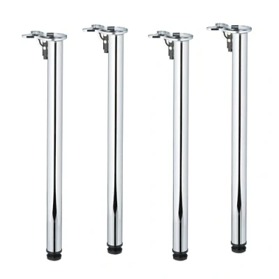 Image de Relaxdays Pied de Table, lot Pratique 4, pour la Table à Manger ou Le Bureau, H x D : 71 5 cm, argenté