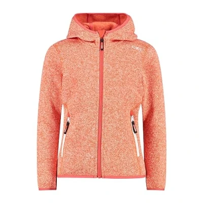 Image de CMP Veste Knit Tech pour enfant avec capuche fixe, Campari Blanc, 110