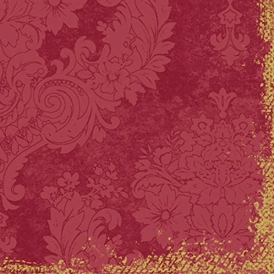 Image de Duni Lot de 50 serviettes classiques 4 plis Pliage 1/4 40 x cm Bordeaux royal