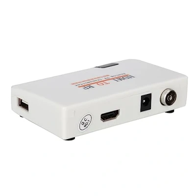 Image de ASHATA HDMI to Coax RF Converter Modulator for TV, Coaxial Adapter Box with Remote Control, Support 480I/480P/576I/576P/720P/720I/1080I/1080P (100 240V)(UE)