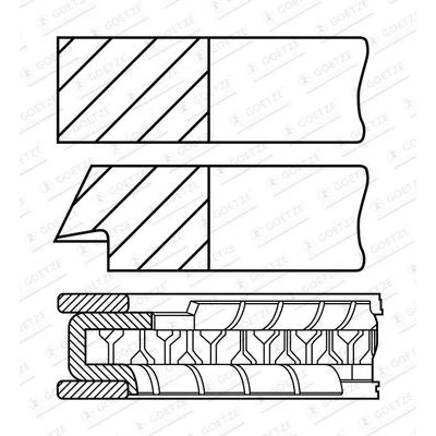 Image de GOETZE ENGINE 08 430100 00 Jeu De Segments Pistons 72
