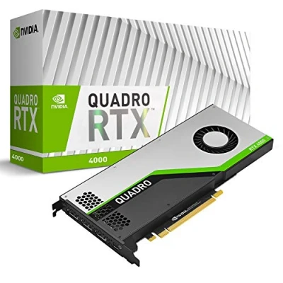Image de PNY Quadro RTX 4000 Carte Graphique Professionnelle 8GB GDDR6 PCI Express 3.0 x16, Simple Slot, 3X Port Display, 8K Support, Ventilateur Actif Ultra Silencieux