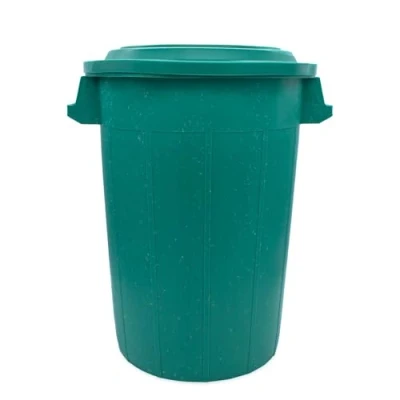 Image de Bac universel de 70l avec couvercle et 2 poignées en vert.