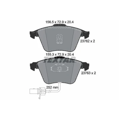 Image de TEXTAR 2376201 Jeu de plaquettes frein avec contact du palpeur d&#039;usure intégré AUDI: A6 C5 Avant, Berline, Allroad