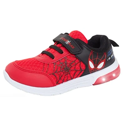 Image de Marvel Spiderman Baskets lumineuses pour garçon avec lumières clignotantes, Rouge, 31 EU